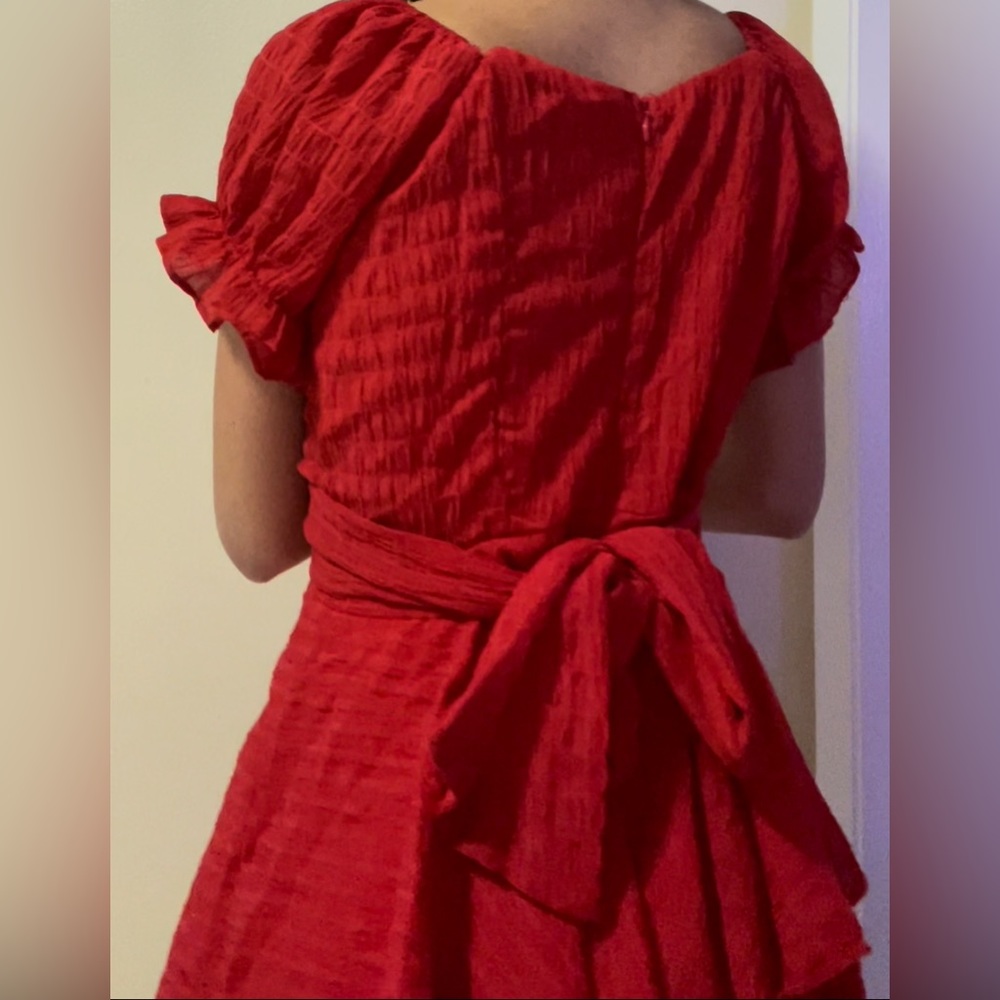 Red Ruffled Dress - Picture 6 of 6